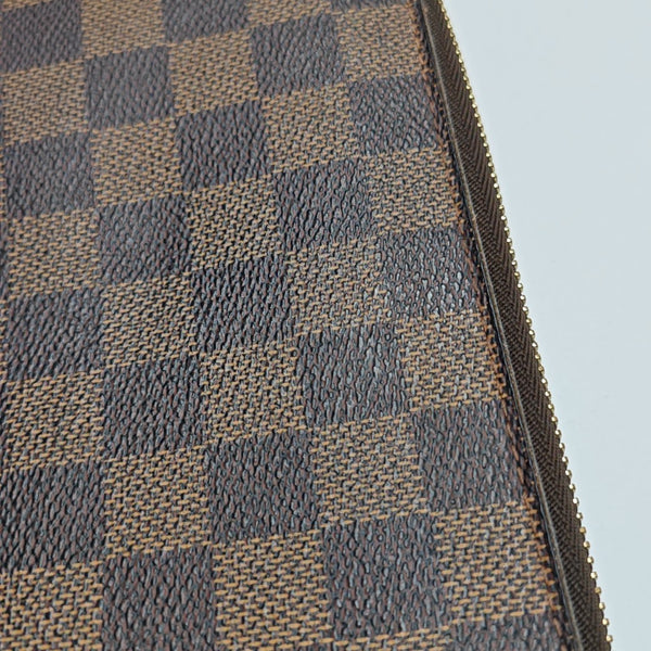 ZIPPY Damier Ebene Coated Canvas Brown Wallet
