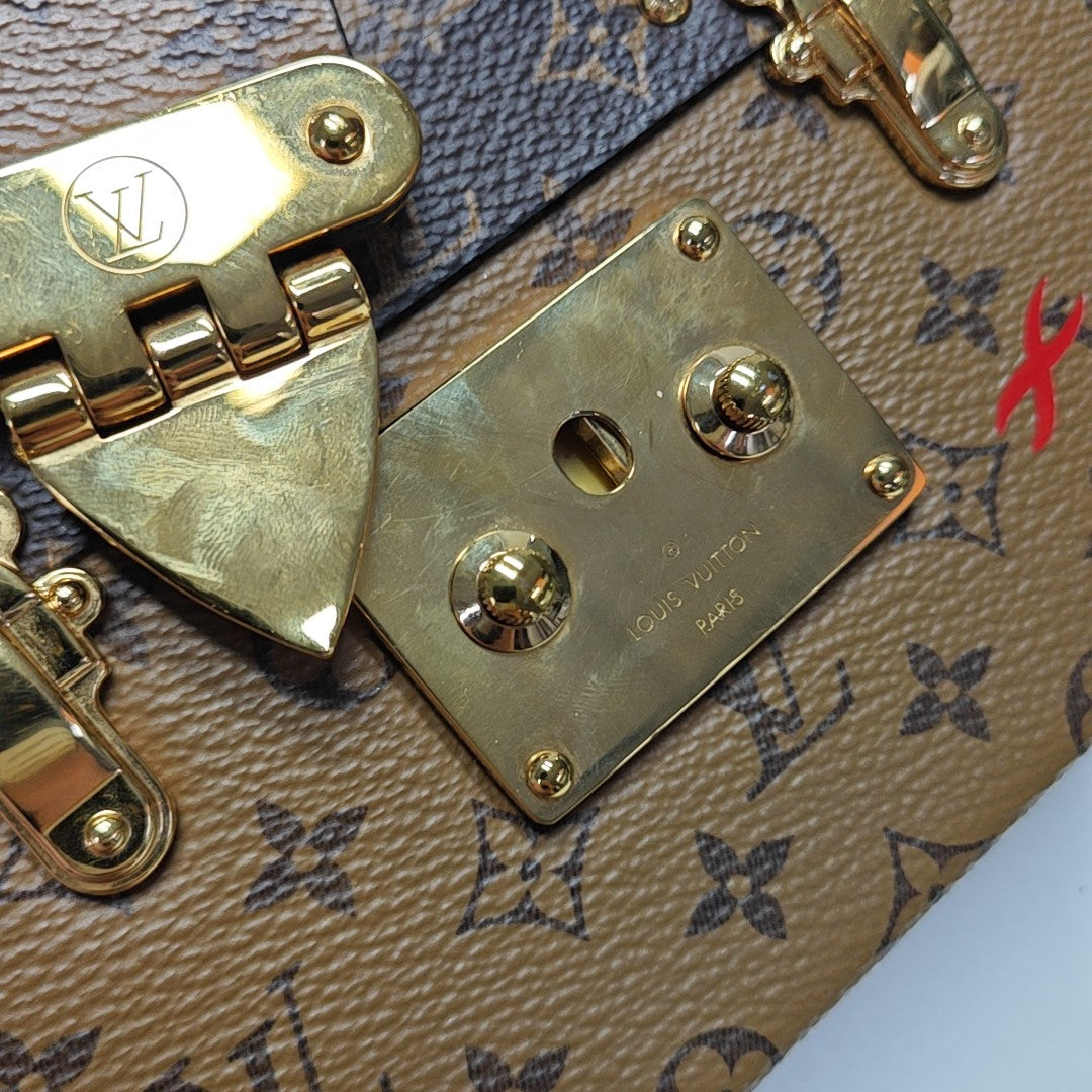 PETITE MALLE Monogram Coated Canvas Brown