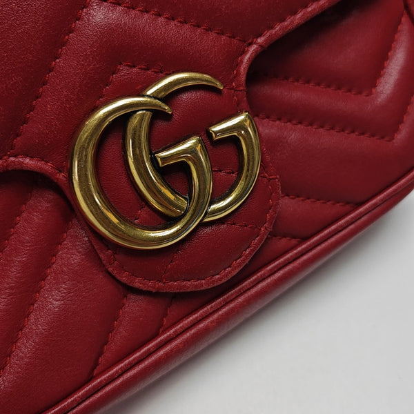 GG Marmont Mini Quilted Calfskin Red