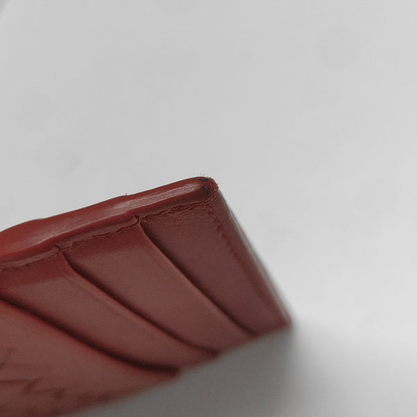 Calfskin Card Holder Red