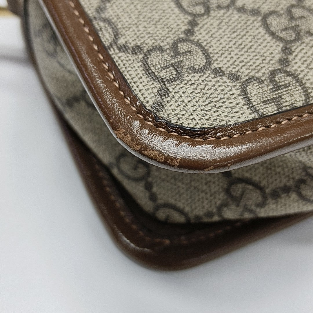 GG Supreme Mini Monogram Coated Canvas Beige
