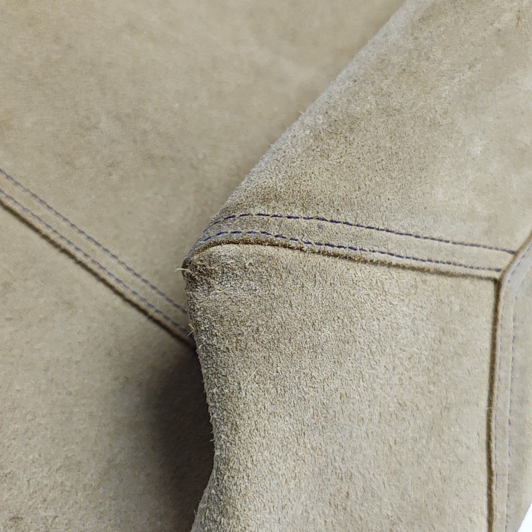 Suede Top Handle Bag Beige
