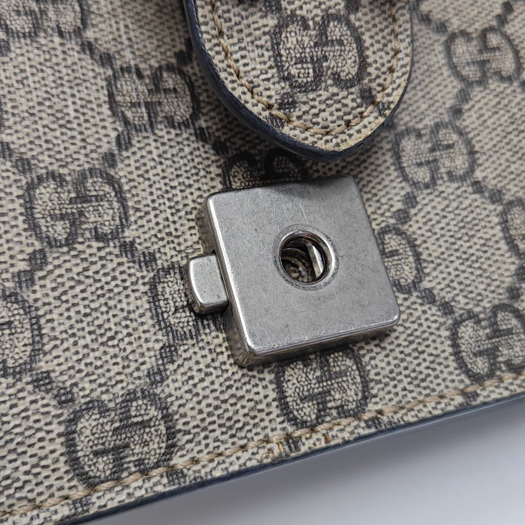 Dionysus Mini Monogram Coated Canvas Beige