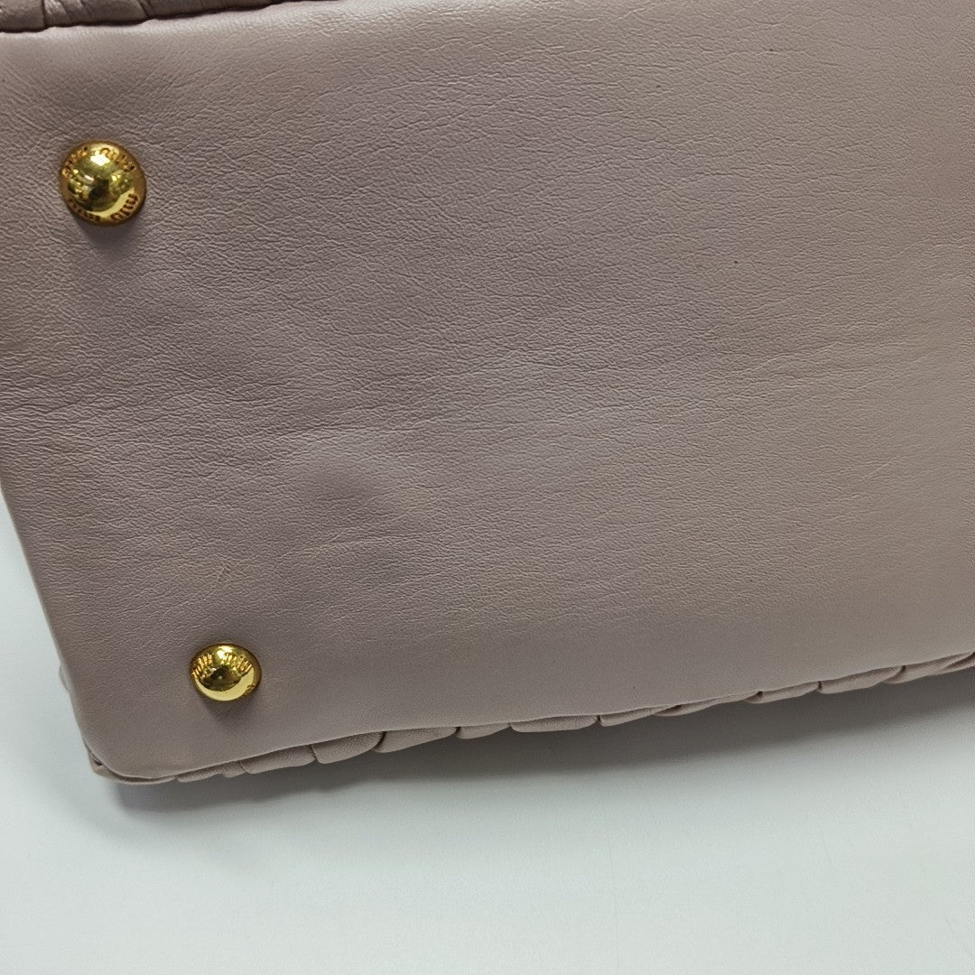 Quilted Lambskin Tote Bag Pink