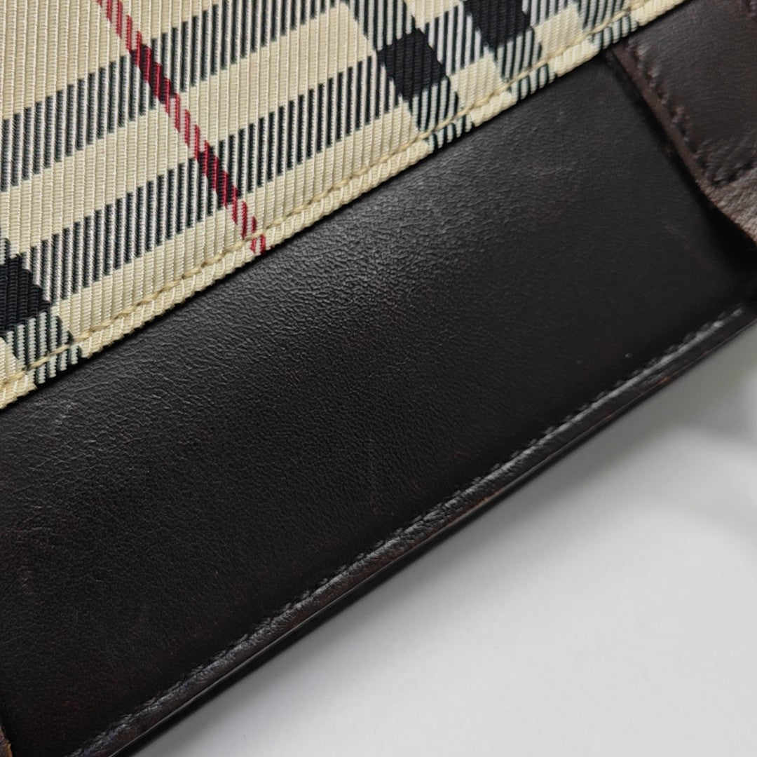 Coated Canvas Top Handle Bag Beige