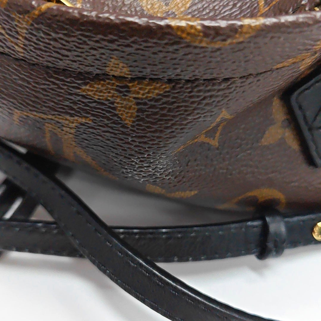 Authenticated pre-owned  PALM SPRINGS Mini Monogram Coated Canvas Brown - Backpack at Looply