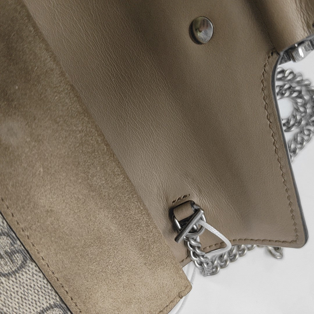 Dionysus Super Mini Monogram Coated Canvas Beige