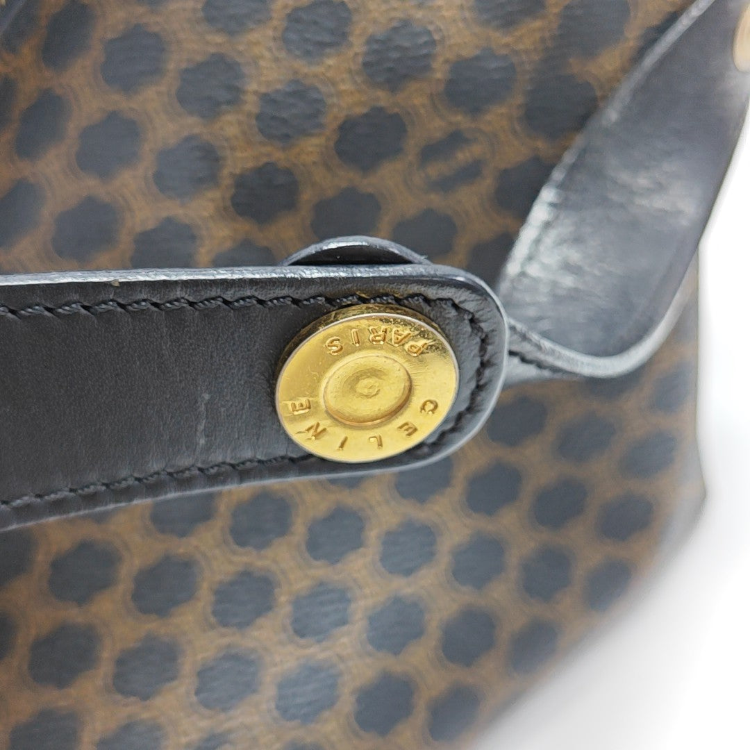 Coated Canvas Top Handle Bag Black