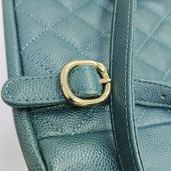 DUMA Small Quilted Grained Calfskin Green
