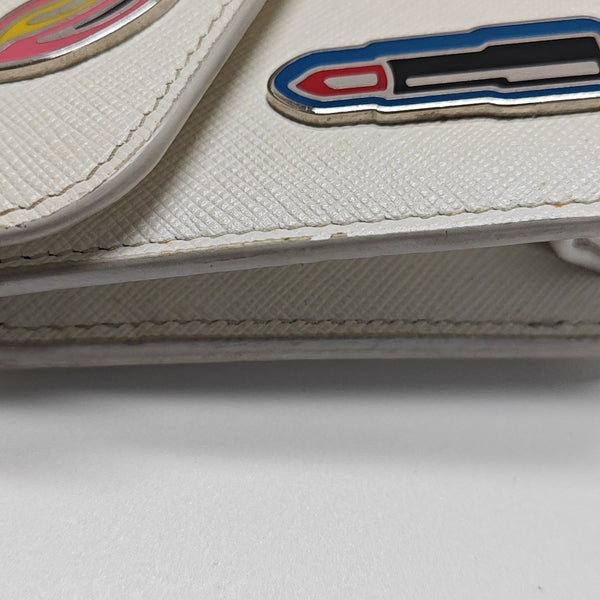 Saffiano Calfskin Shoulder Bag White