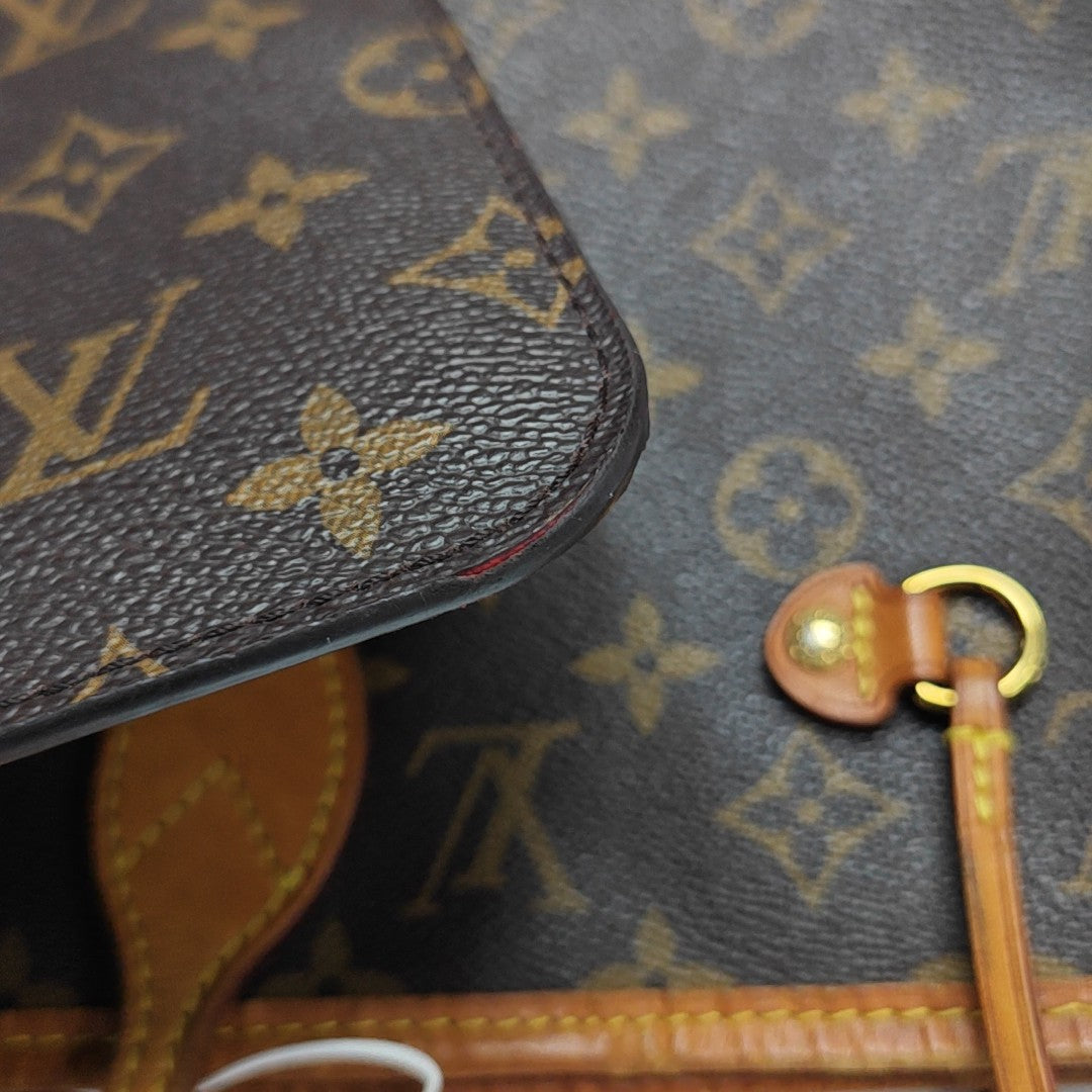 NEVERFULL MM Monogram Coated Canvas Brown