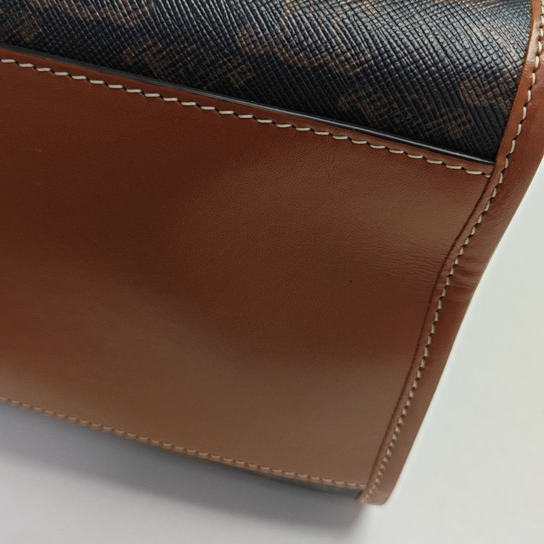 Coated Canvas Tote Bag Brown