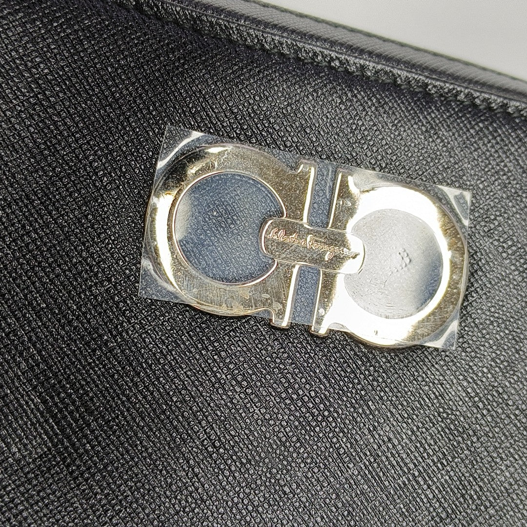 Gancini Calfskin Black Wallet