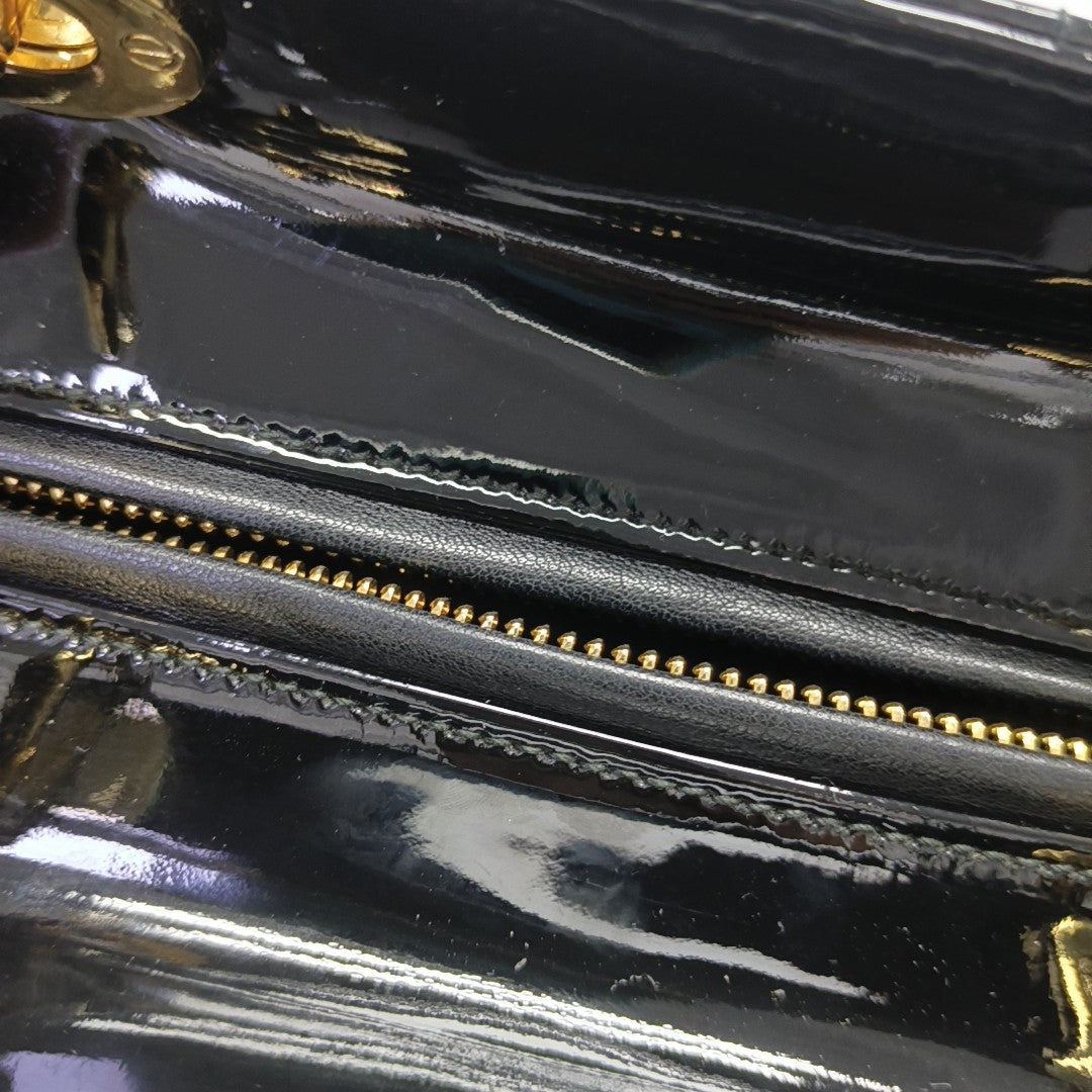 Lady Dior Medium Cannage Patent Leather Black