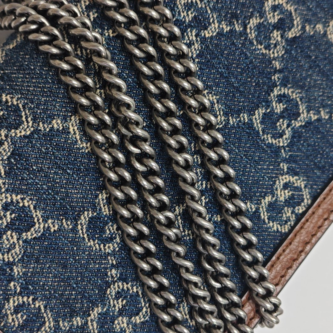 Dionysus Super Mini Monogram Denim Blue