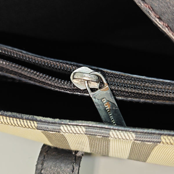 Coated Canvas Top Handle Bag Beige