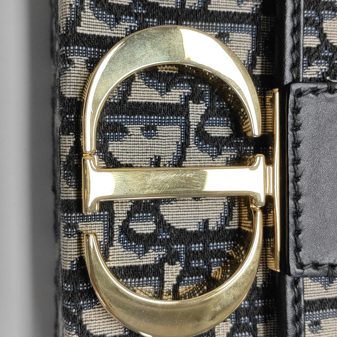 30 Montaigne Mini Oblique Canvas Blue