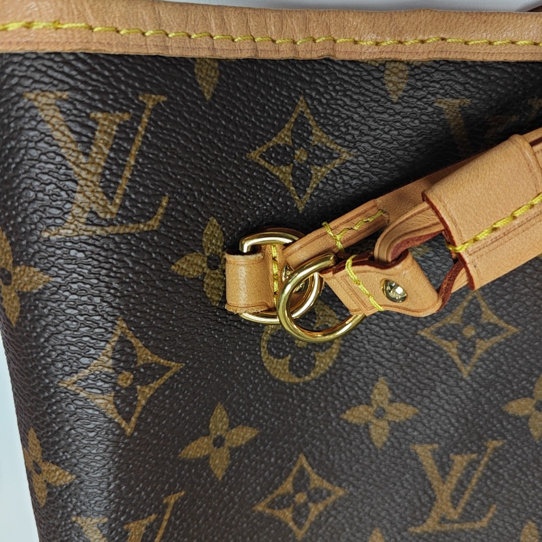 NEVERFULL MM Monogram Coated Canvas Brown