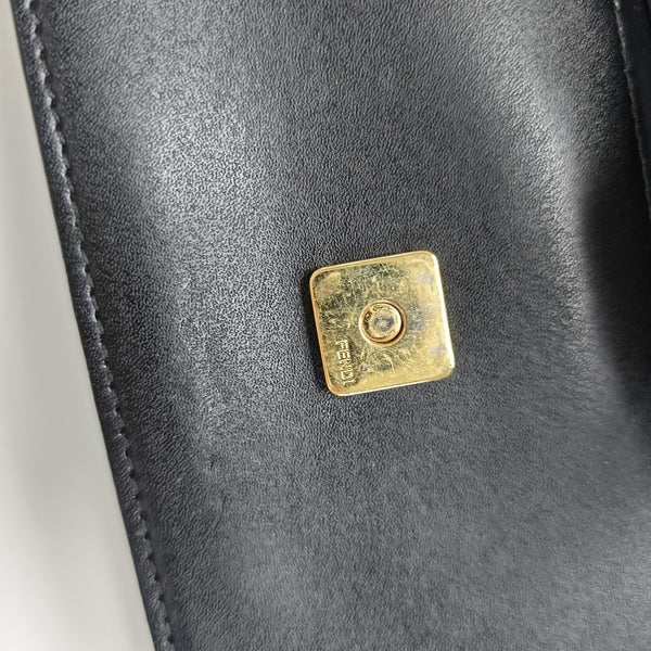 Double Micro Calfskin Black