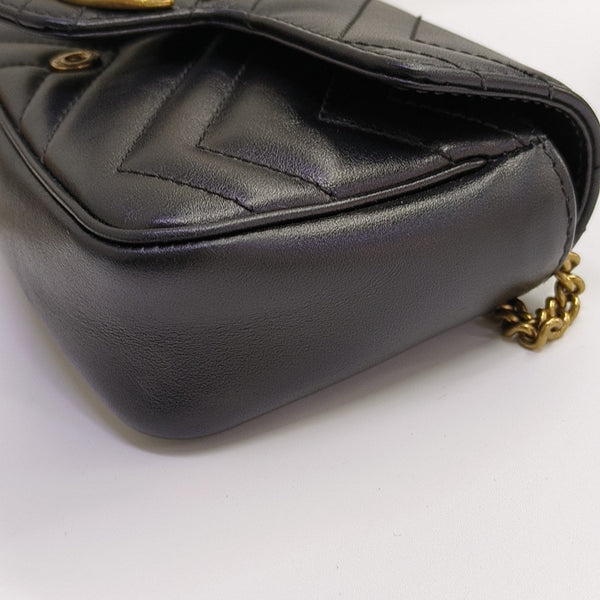 GG Marmont Mini Quilted Calfskin Black