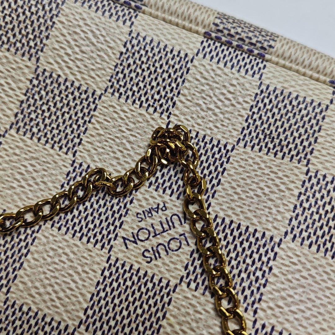 ACCESSOIRES Mini Damier Azur Coated Canvas White