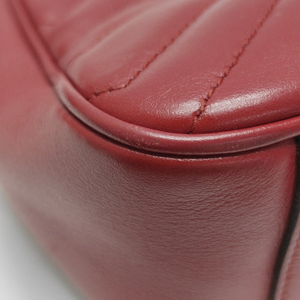 GG Marmont Medium Quilted Calfskin Red