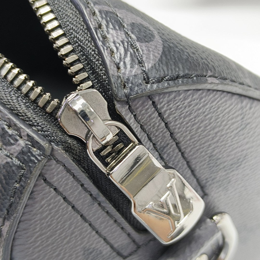 KEEPALL Monogram Coated Canvas Black