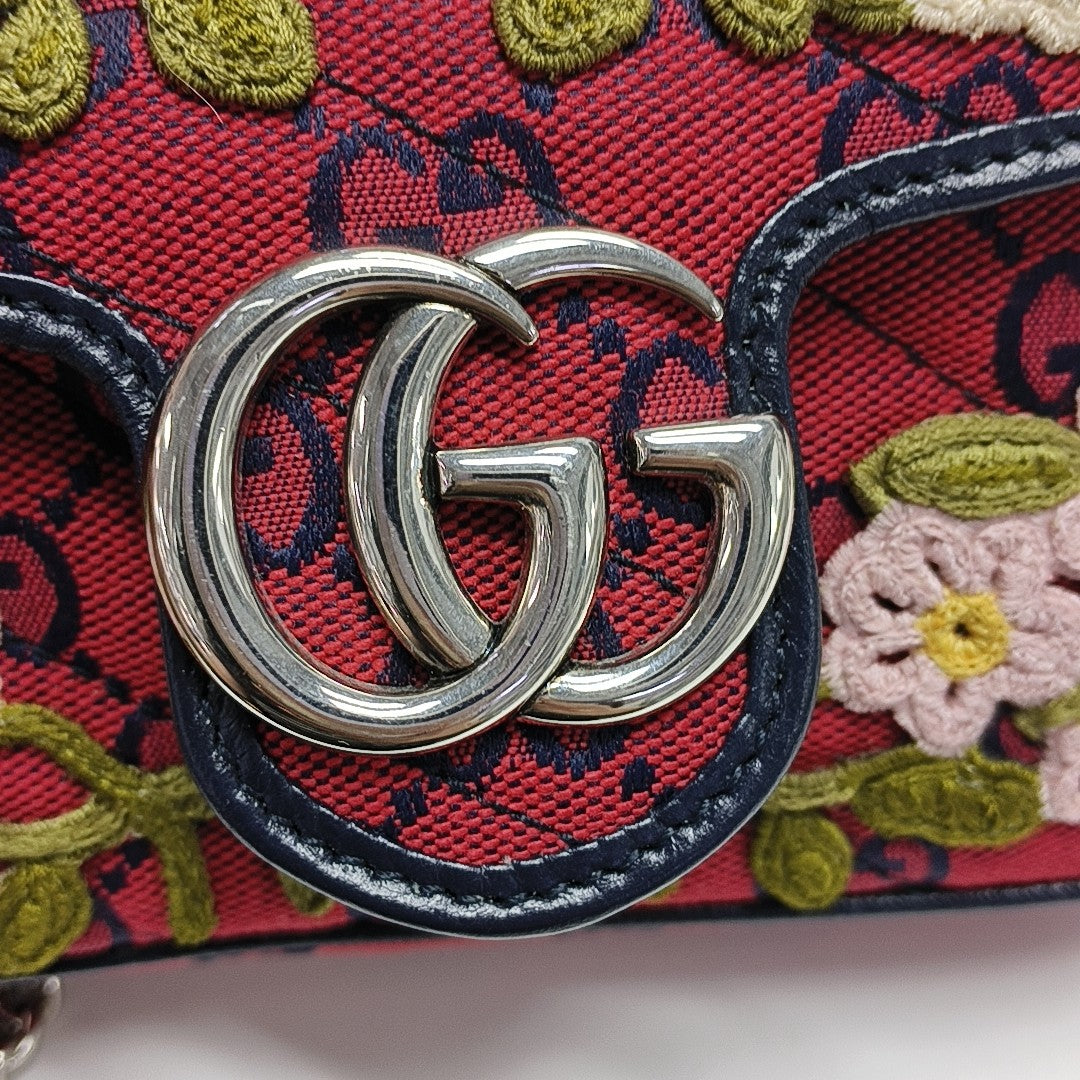 GG Marmont Mini Quilted Canvas Red