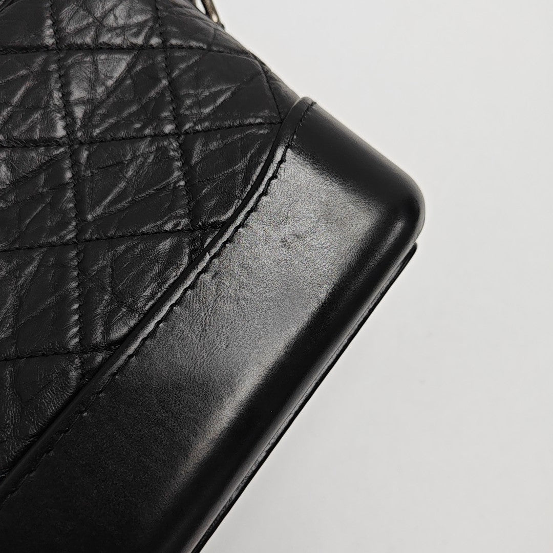 GABRIELLE Small Quilted Calfskin Black