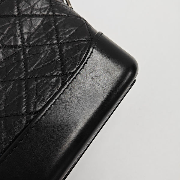 GABRIELLE Small Quilted Calfskin Black