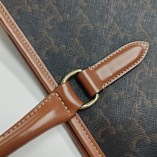 Coated Canvas Tote Bag Brown