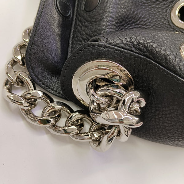 Calfskin Top Handle Bag Black