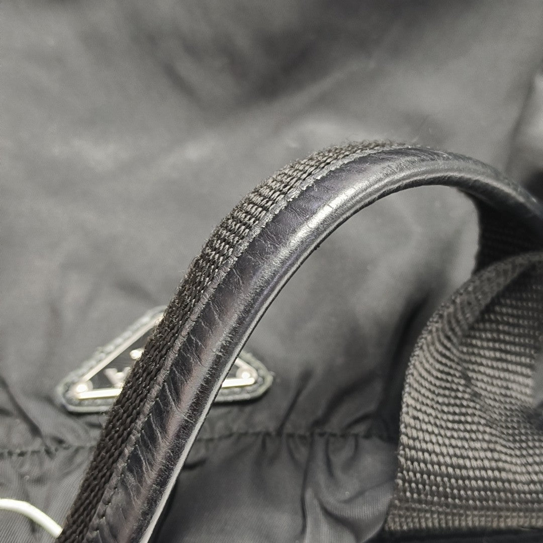 Nylon Top Handle Bag Black