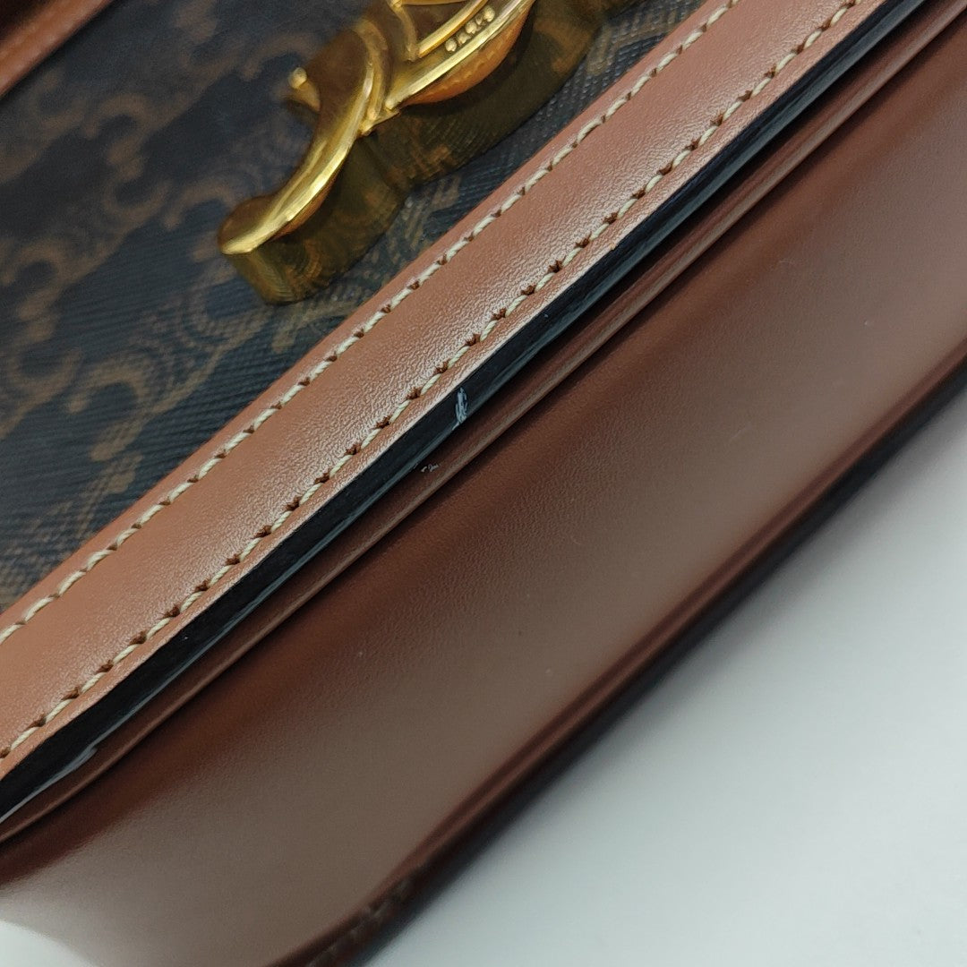 TRIOMPHE Small Coated Canvas Brown