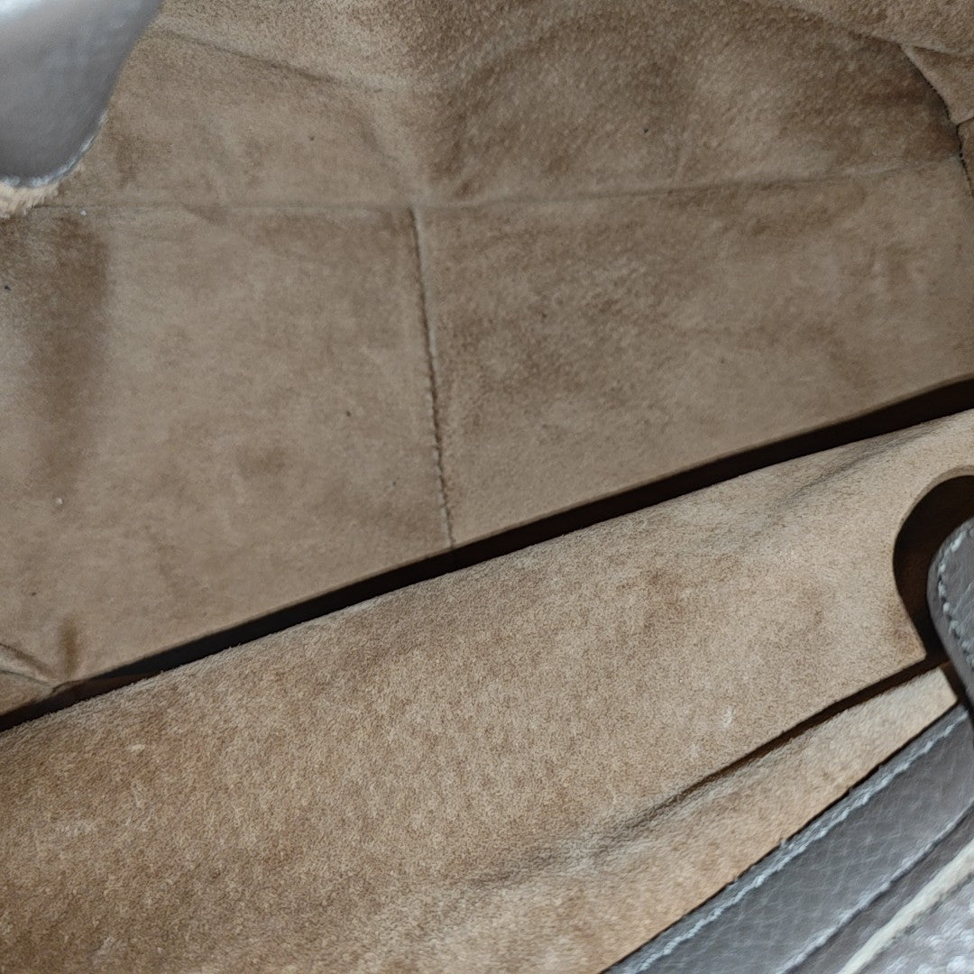 Calfskin Top Handle Bag Brown