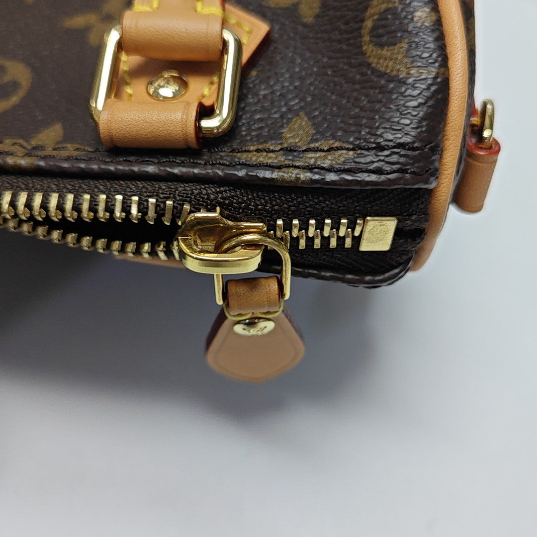 SPEEDY Nano Monogram Coated Canvas Brown