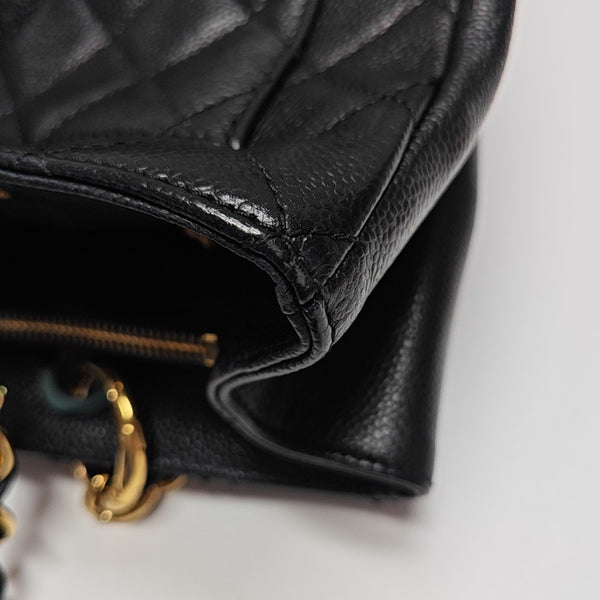 CHANEL GST Large Quilted Grained Calfskin Black
