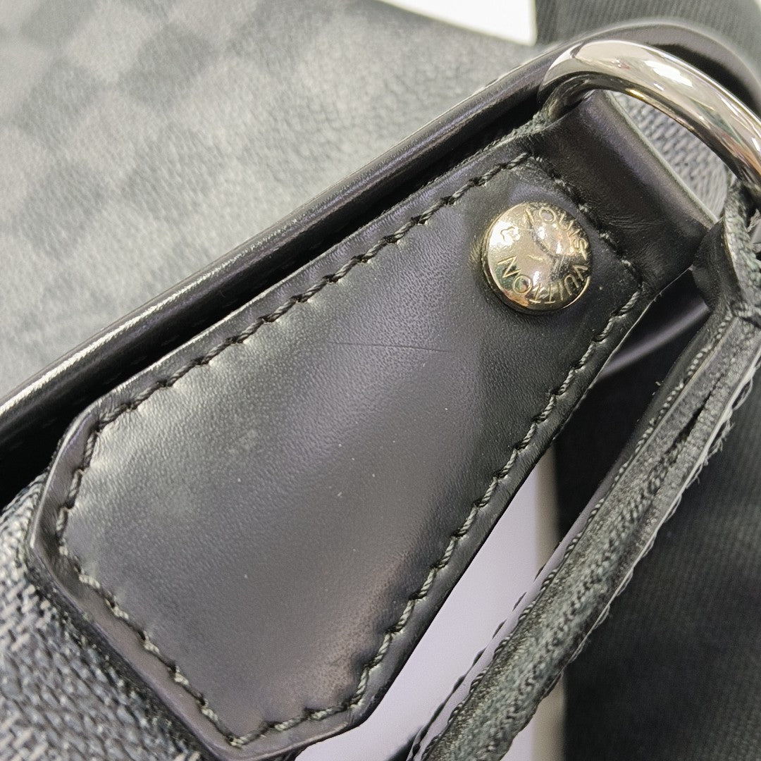 Monogram Coated Canvas Shoulder Bag Black