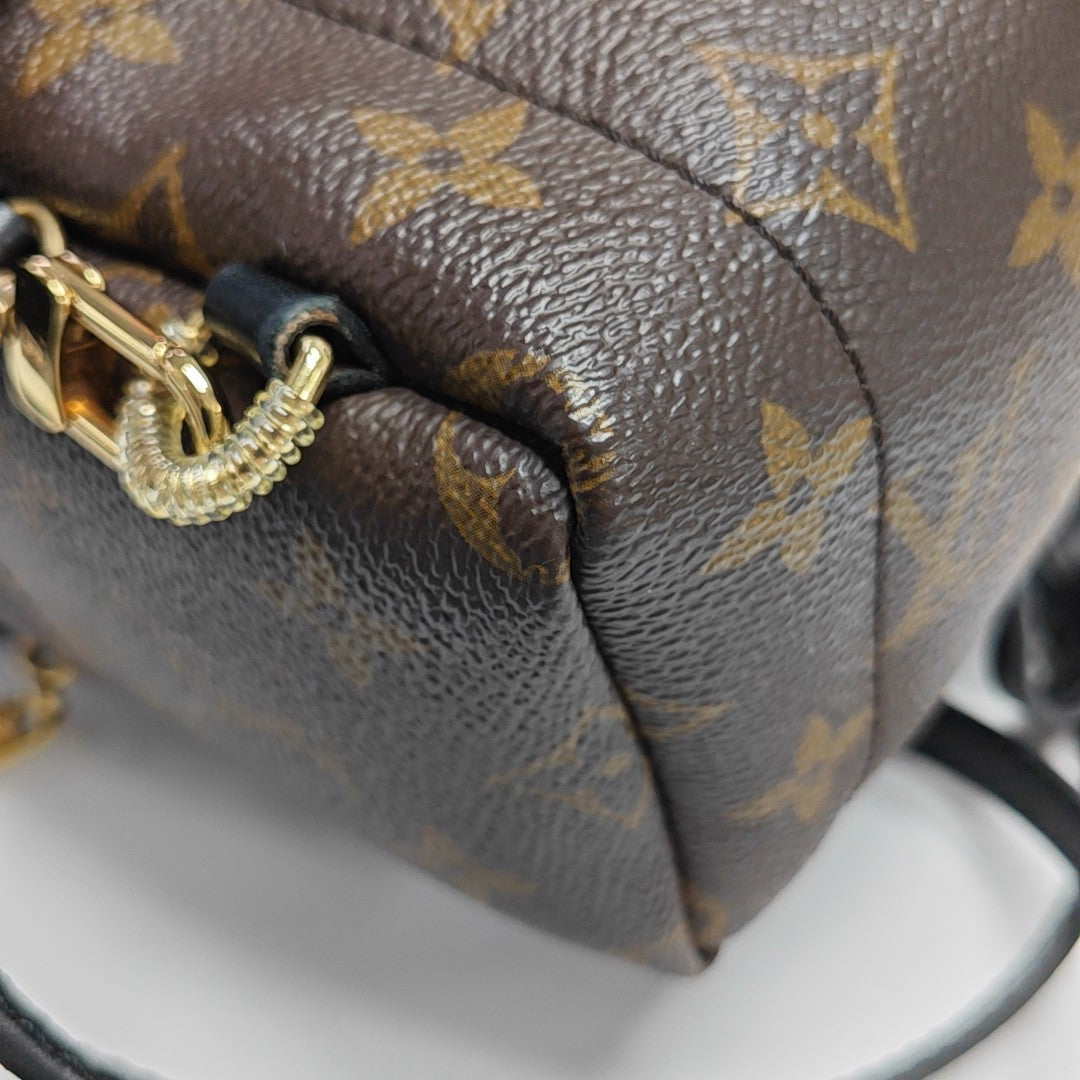 PALM SPRINGS Mini Monogram Coated Canvas Brown