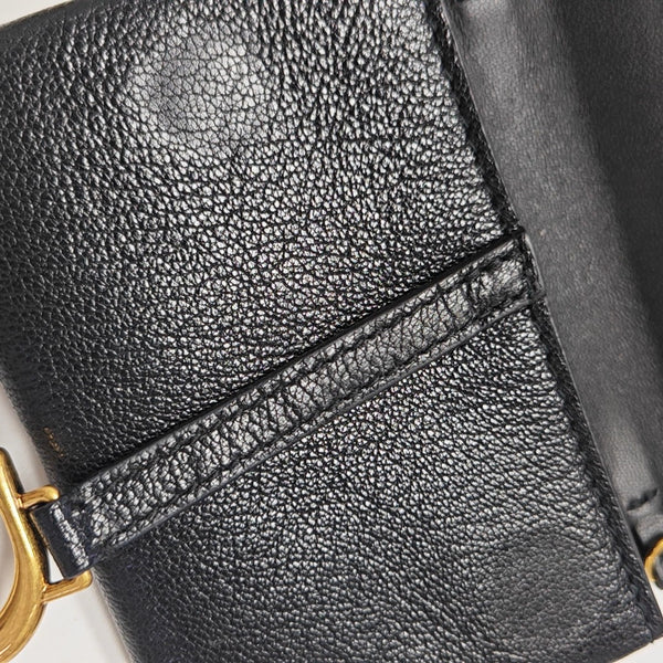 Saddle Mini Lambskin Black