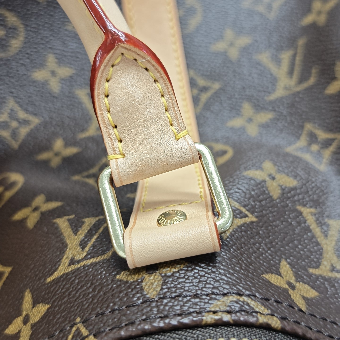 KEEPALL 50 Monogram Coated Canvas Brown