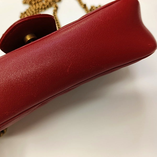 GG Marmont Mini Quilted Calfskin Red