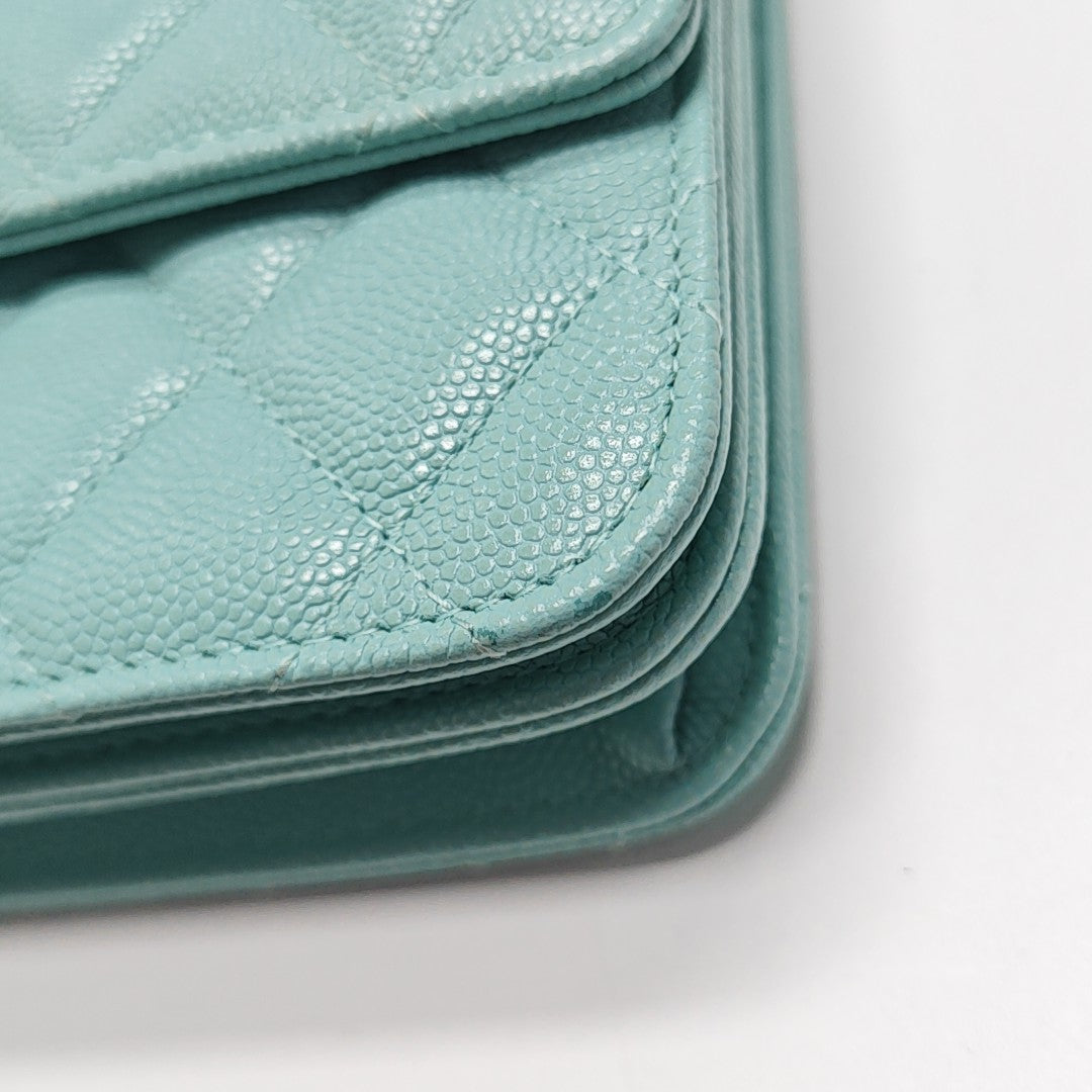 Quilted Grained Calfskin Blue