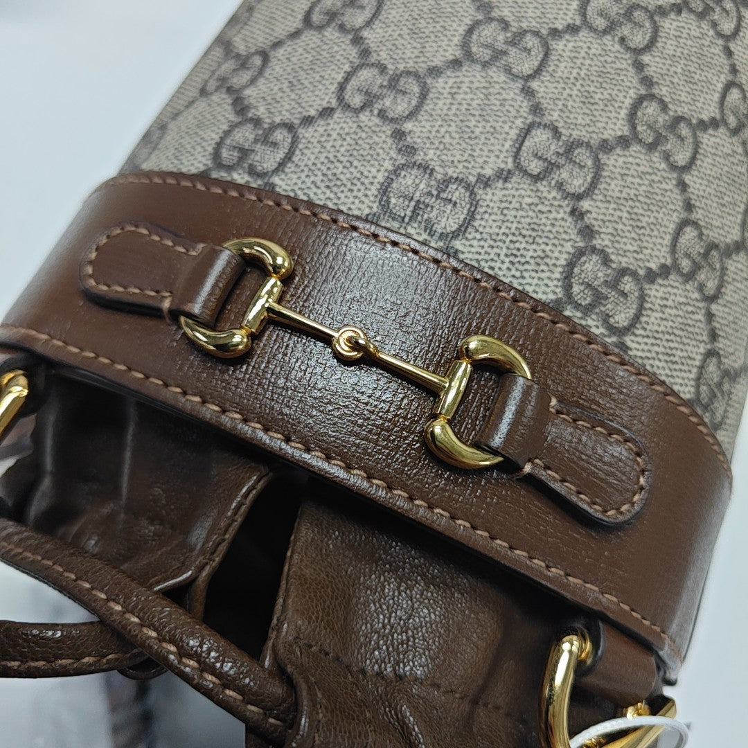 Horsebit 1955 Small Coated Canvas Beige