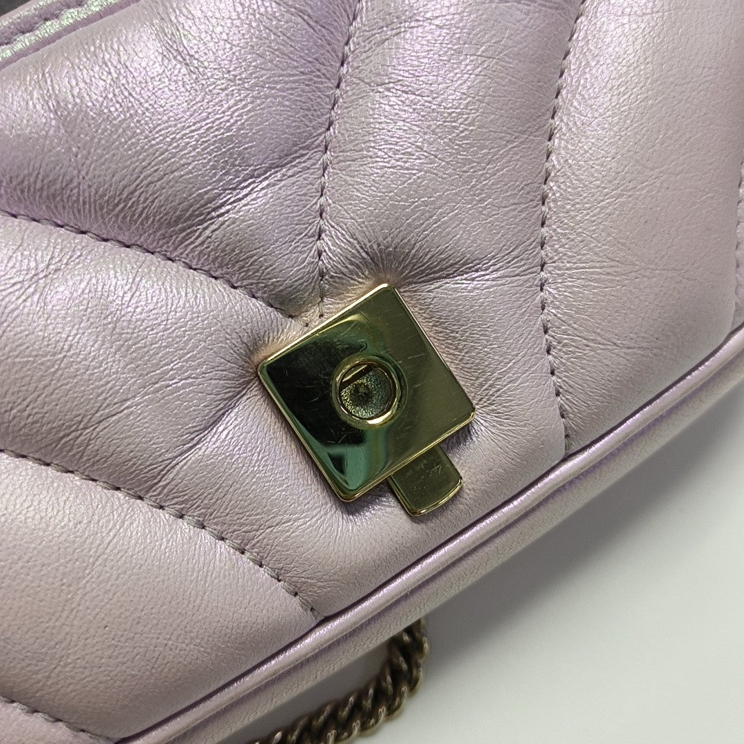 GG Marmont Mini Quilted Calfskin Pink