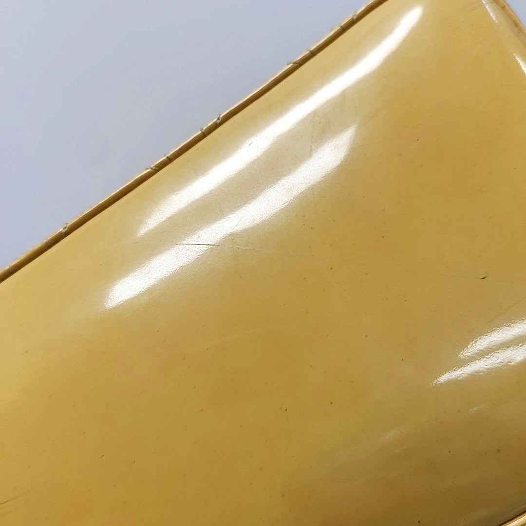 Authenticated pre-owned  Lady Dior Large Quilted Patent Leather Yellow - Tote Bag at Looply