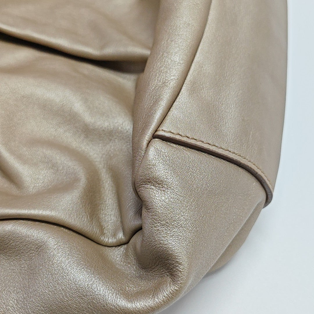 Calfskin Top Handle Bag Beige