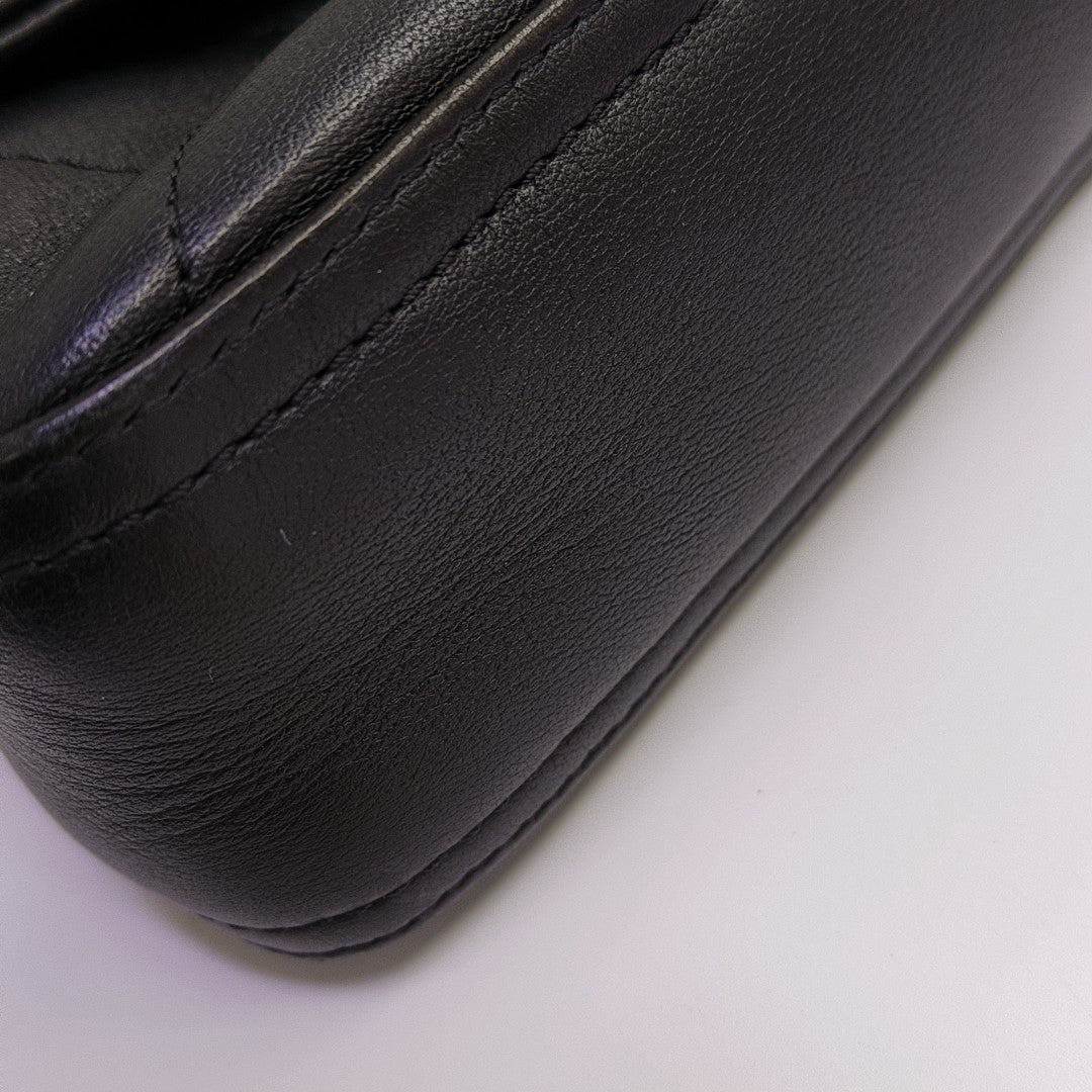 Quilted Lambskin Shoulder Bag Black