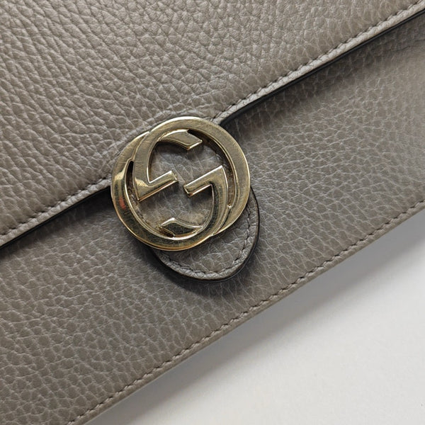 Interlocking G Small Calfskin Gray
