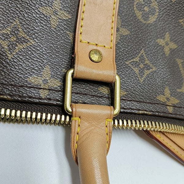 KEEPALL 60 Monogram Coated Canvas Brown